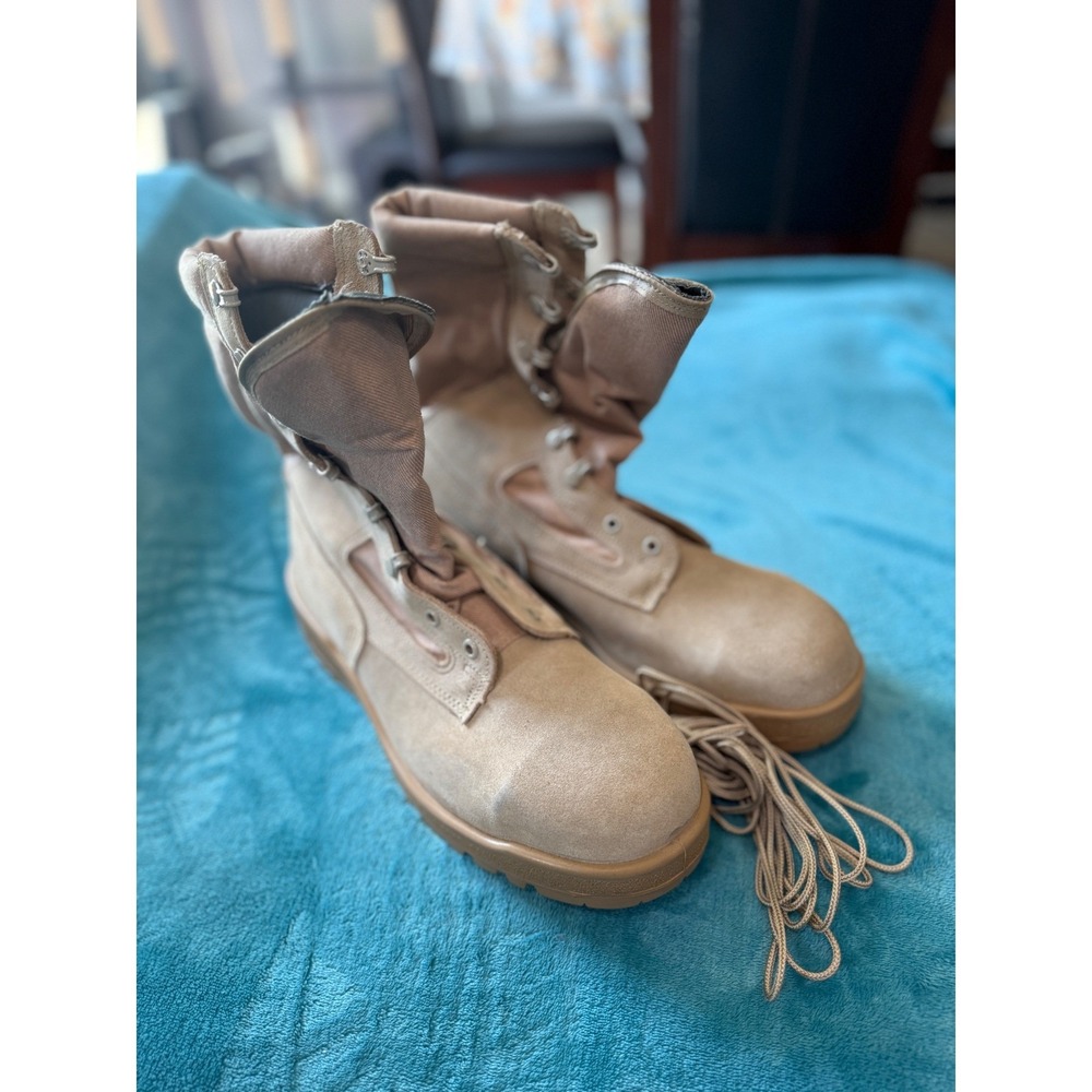 Wellco There and Back Tan Suede Nomex Combat Boots Vibram Mens 9.5 R USA Made
